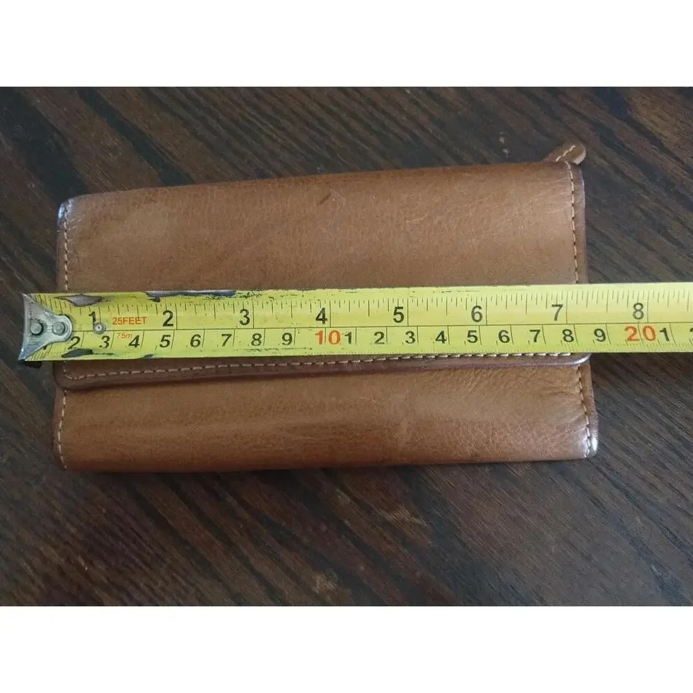 Y2K vintage fossil brown leather tri fold wallet‎